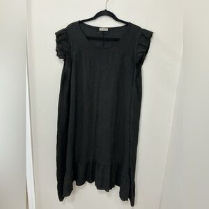 Bellambia linen black dress size OX